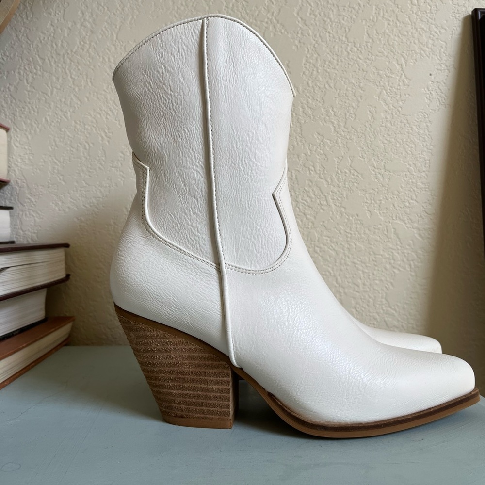 White Western Style Booties
